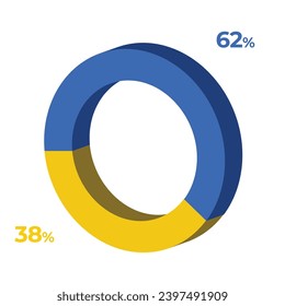 38 62 3d donut pie chart illustration eps vector