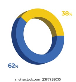 38 62 3d donut pie chart illustration eps vector