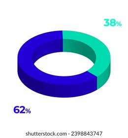 38 62 3d donut pie chart illustration eps vector