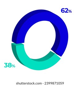 38 62 3d donut pie chart illustration eps vector