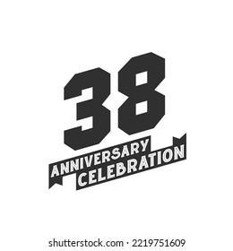 38 Anniversary Celebration greetings card,  38th years anniversary