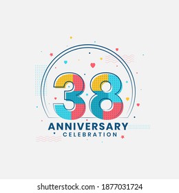 38 Anniversary celebration, Modern 38th Anniversary design