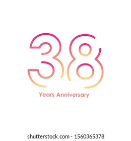 38 anniversary logotype with gradient colors for celebration purpose and special moment