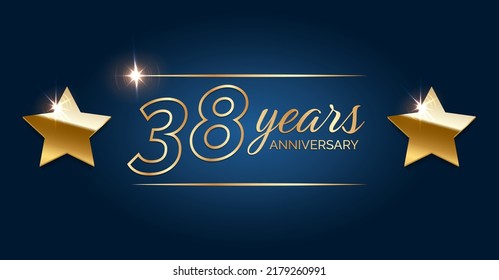 38 Anniversary Template Celebration Party. 38 Years Anniversary Hapy Birthday First Invitation Celebration Party Card Event 