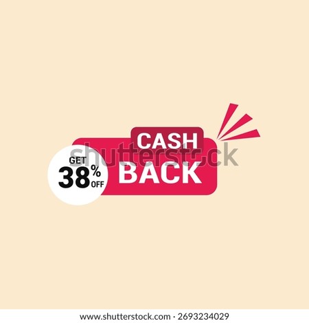38% cash back offer icon vector a must have for savvy shoppers seeking incredible deals and discounts
