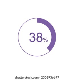 38% circle diagrams Infographics vector, 38 Percentage ready to use for web design.