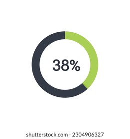 38% circle diagrams Infographics vector, 38 Percentage ready to use for web design.