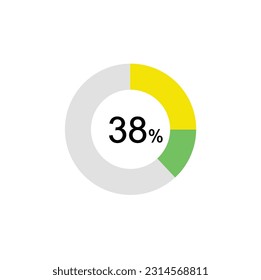 38% circle diagrams Infographics vector, 38 Percentage ready to use for web design.