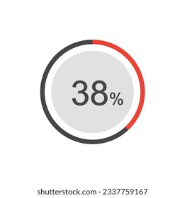 38% circle diagrams Infographics vector, 38 Percentage ready to use for web design.