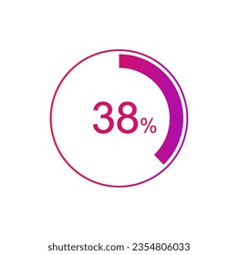 38% circle diagrams Infographics vector, 38 Percentage diagrams, pie chart for Your documents, reports