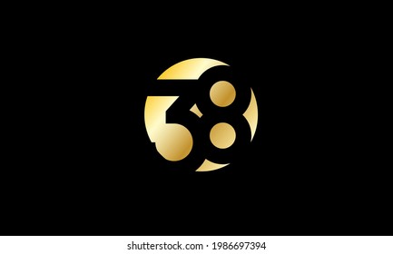 38 Círculo Oro Número de espacio negativo