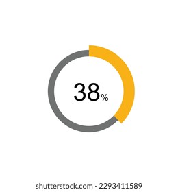 38% Circle loading icon template. Update or loading symbol for web or application, 38 percent.