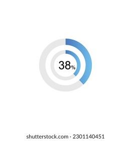 38% Circle loading icon template. Update or loading symbol for web or application, 38 percent.