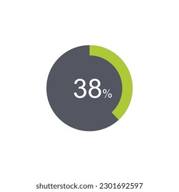 38% circle percentage diagram ready-to-use for web design, user interface UI or infographic.