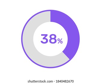 38% circle percentage diagrams, 38 Percentage ready to use for web design, infographic or business 