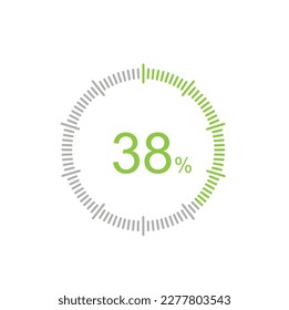 38% circle percentage diagrams, 38 Percentage ready to use for web design, infographic or business.