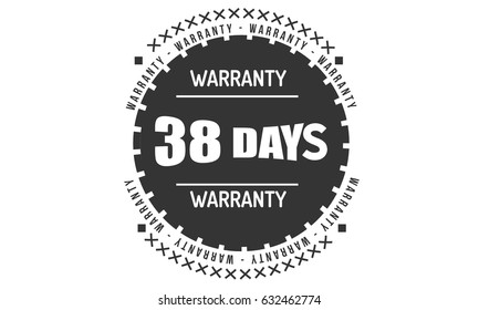 38 days black grunge warranty icon