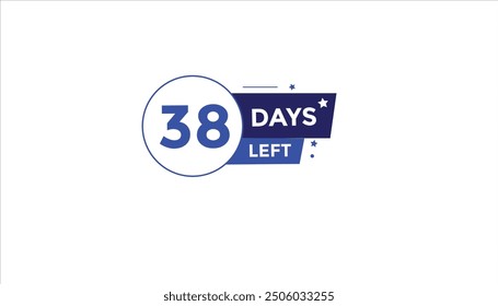 38 days left Countdown number banner templates. time icon. Vector Illustration 
