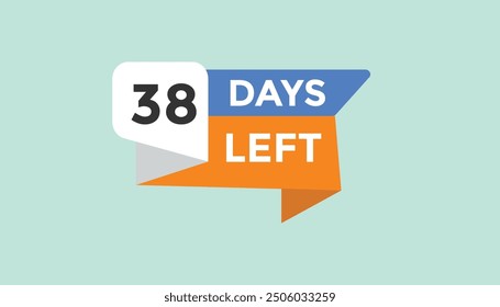 38 days left Countdown number banner templates. time icon. Vector Illustration 
