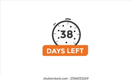 38 days left Countdown number banner templates. time icon. Vector Illustration 
