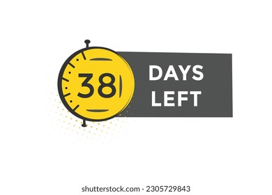 38 days left countdown template, 38 day countdown left banner label button eps 38   
