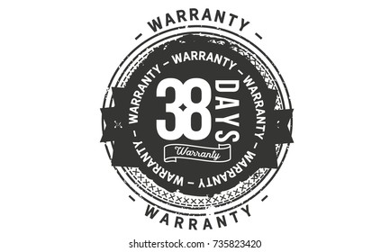 38 days warranty icon vintage rubber stamp guarantee