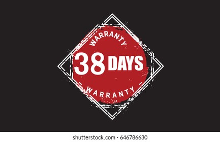 38 days warranty vintage grunge guarantee 