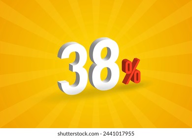 38% discount 3D text for sells and promotion.