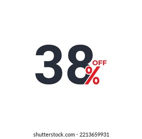 38% Discount Coupon design. Sale tags set vector badges template. Sale offer price sign. Special offer symbol. Discount promotion. Discount badge shape. Vector illustration template 