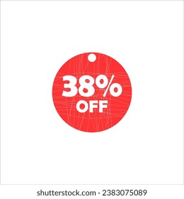 38% discount 38% off background business buy clearance design discount icon illustration label marketing off offer percent price promotion red retail sale shop sign