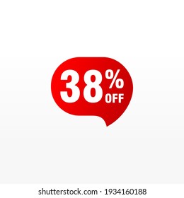 38 discount, Sales Vector badges for Labels, , Stickers, Banners, Tags, Web Stickers, New offer. Discount origami sign banner