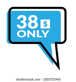 38 dollars only - emblem, label, badge,sticker, logo.Designed for your web site design, logo, app, UI