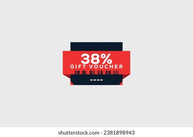 38% Gift Voucher Minimalist signs and symbols design with fantastic color combination and style