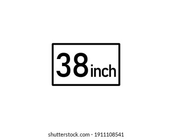Ilustración vectorial de icono de 38 pulgadas, tamaño de 38 pulgadas