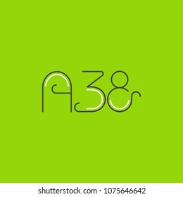 A 38 Letter and Number logo icon vector template. 
