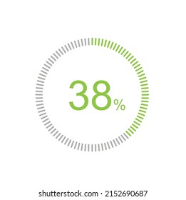 38% Loading. 38% circle diagrams Infographics vector, 38 Percentage ready to use for web design ux-ui.