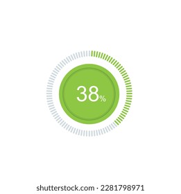 38% Loading. 38% circle diagrams Infographics vector, 38 Percentage ready to use for web design ux-ui.