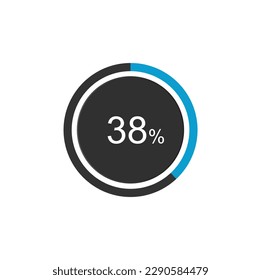 38% Loading. 38% circle diagrams Infographics vector, 38 Percentage ready to use for web design ux-ui.