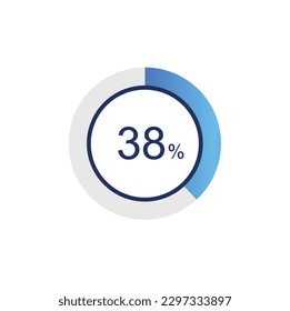 38% loading circle diagrams Infographics vector, 38 Percentage ready to use for web design ux-ui.