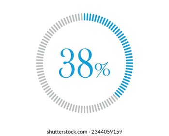 38% Loading. 38% circle diagrams Infographics vector, Percentage ready to use for web design.