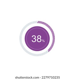 38% loading, icon pie purple chart 38 percent.