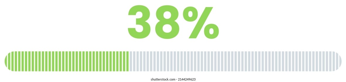 38% Loading. 38% progress bar Infographics vector, 38 Percentage ready to use for web design ux-ui