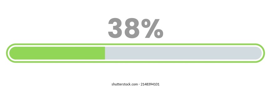 38% Loading. 38% progress bar Infographics vector, 38 Percentage ready to use for web design ux-ui