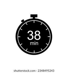 38 minutes timer, 38 min stopwatch or countdown icon.