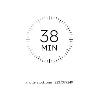 38 minutes timers Clocks, Timer 38 min icon vector