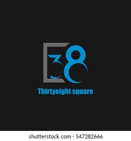 38 Number logo design vector element