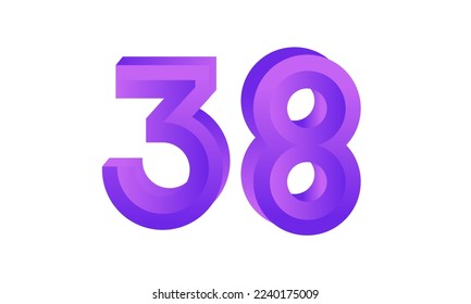 38 Number New Fresh Purple Business Logo