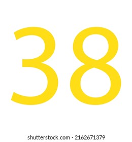 38 NUMBER SIMPLE CLIP ART VECTOR ILLUSTRATION