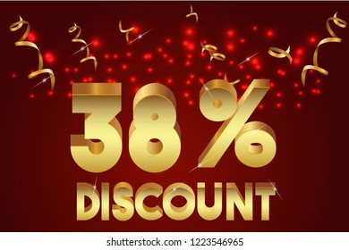 38% off discount promotion sale,  sale promo marketing.