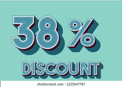 38% off discount promotion sale,  sale promo marketing.